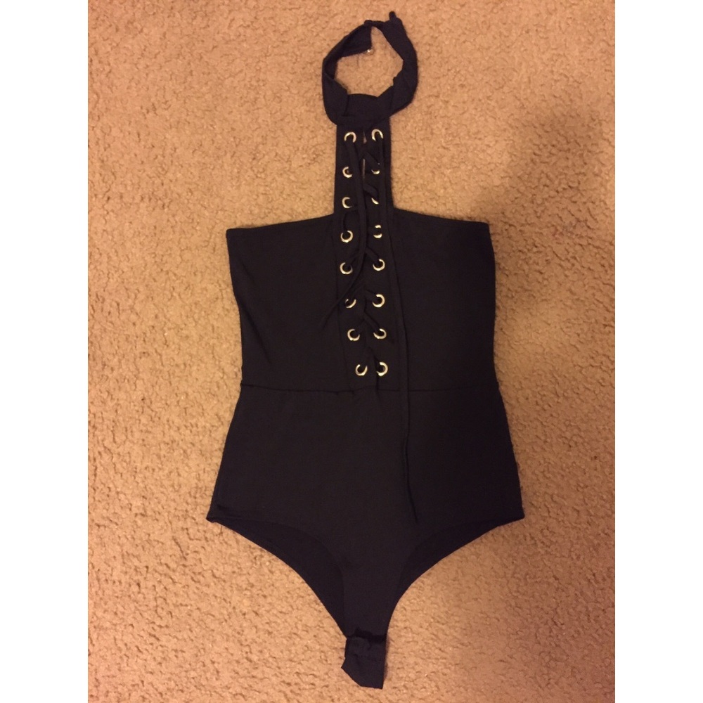 Choker halter bodysuit
